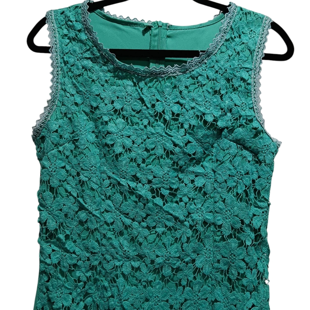 . Embellished Green Sleeveless Mini Dress